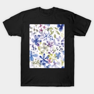 Flower space in blue T-Shirt